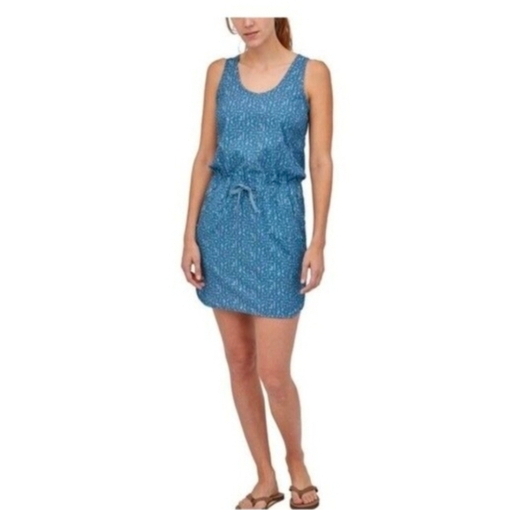 Sleeveless Mini Dress with Drawstring in Teal